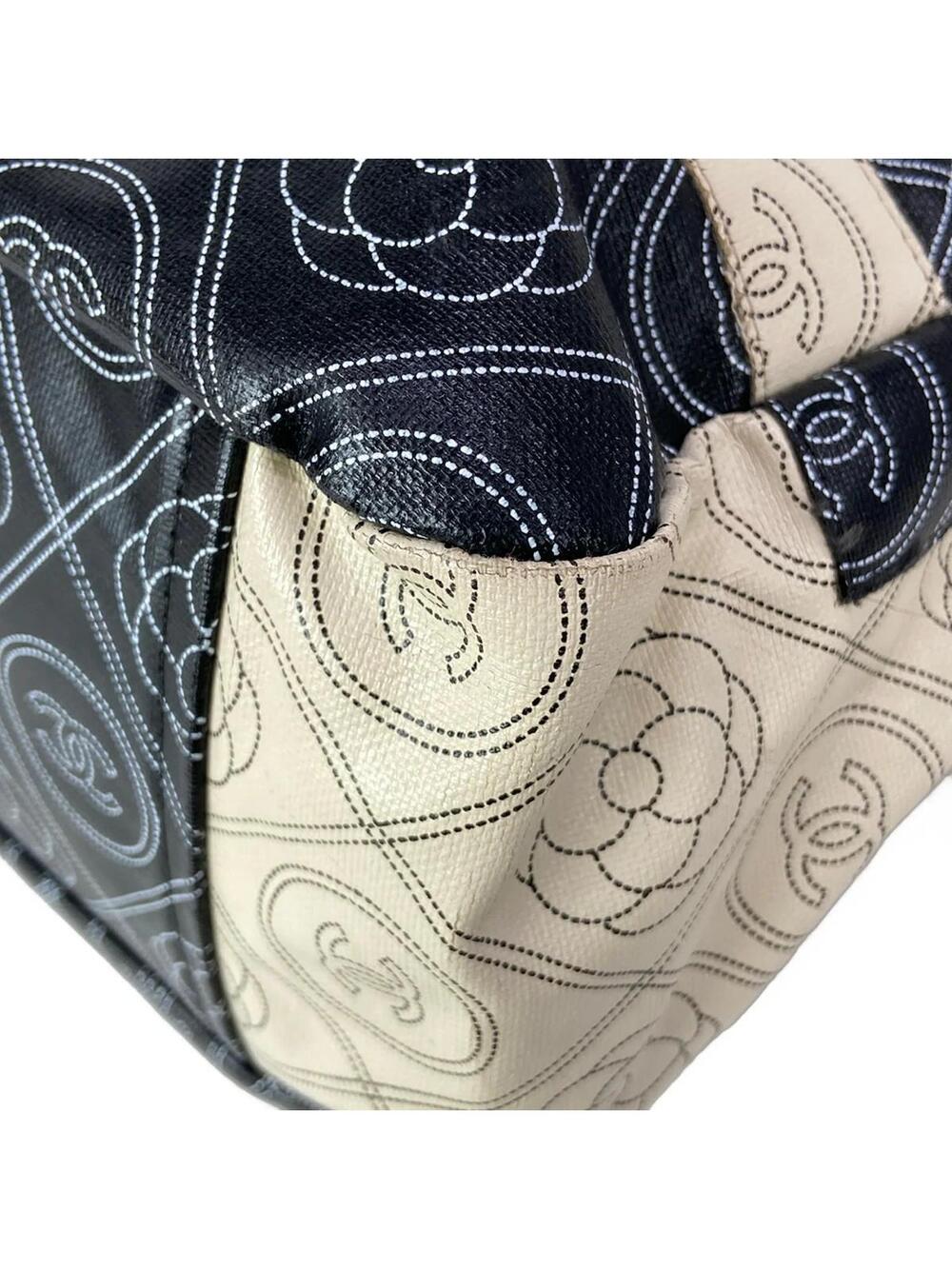 Chanel Large Shopping Bag Black Cream #310325C20B - Picture 6 of 15
